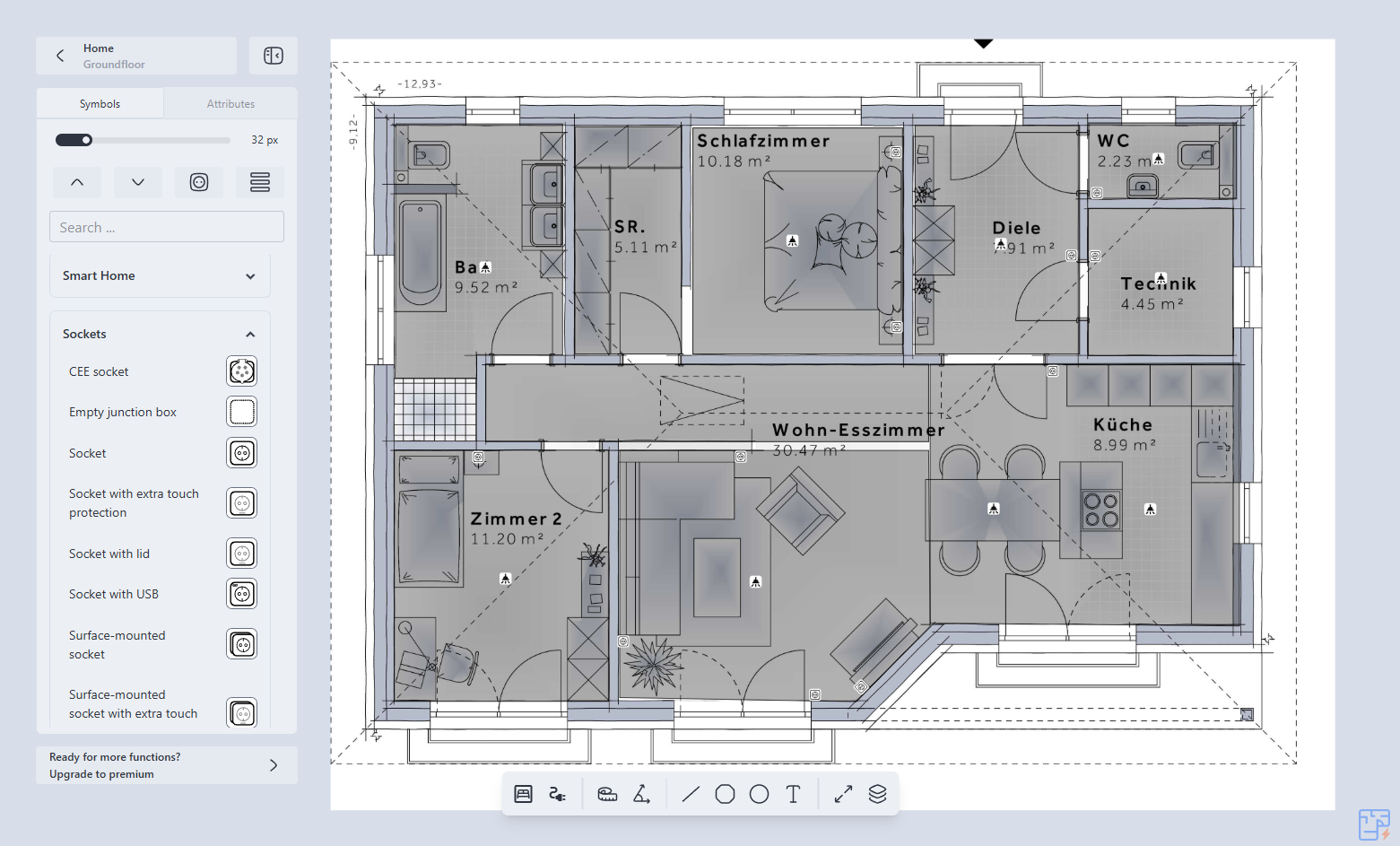myElectricPlan Editor – Planungsoberfläche